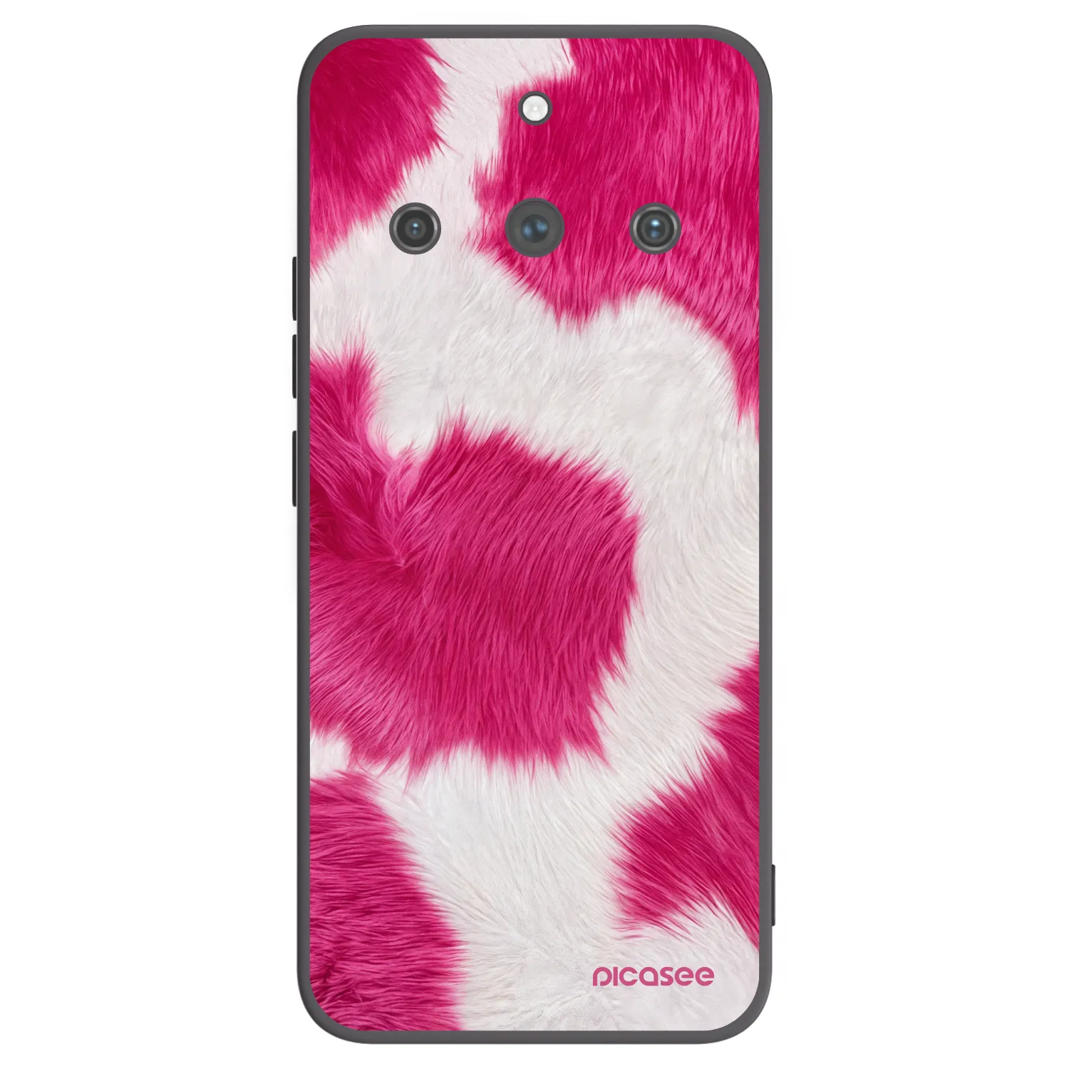Picasee silikonski črni ovitek za Realme 11 Pro+ - Pink Moo