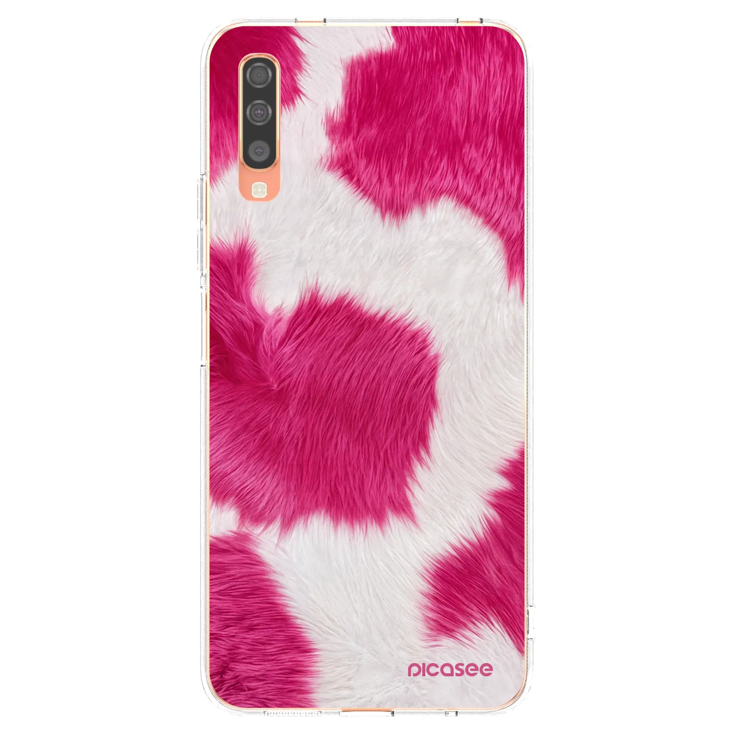Picasee silikonski prozorni ovitek za Samsung Galaxy A70 A705F - Pink Moo