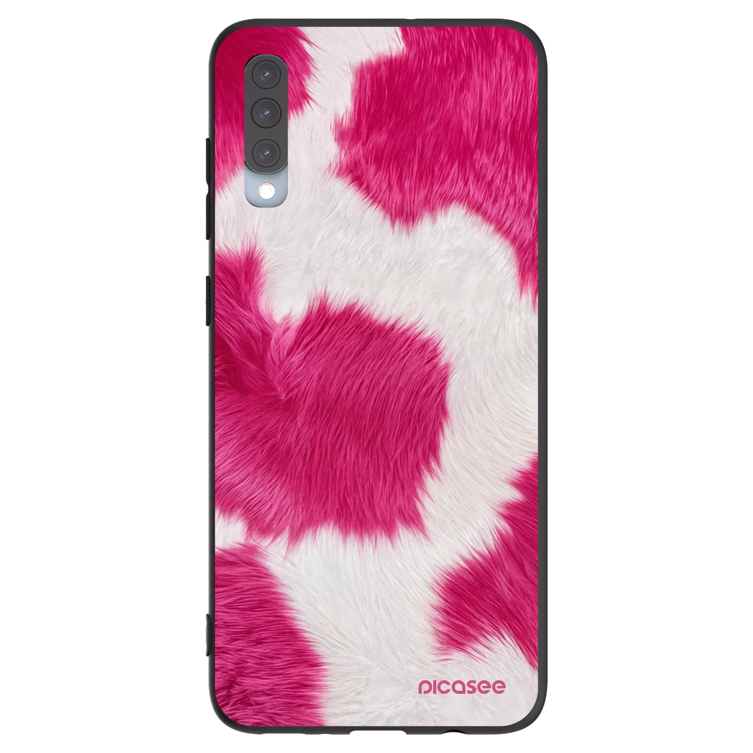 Picasee silikonski črni ovitek za Samsung Galaxy A70 A705F - Pink Moo