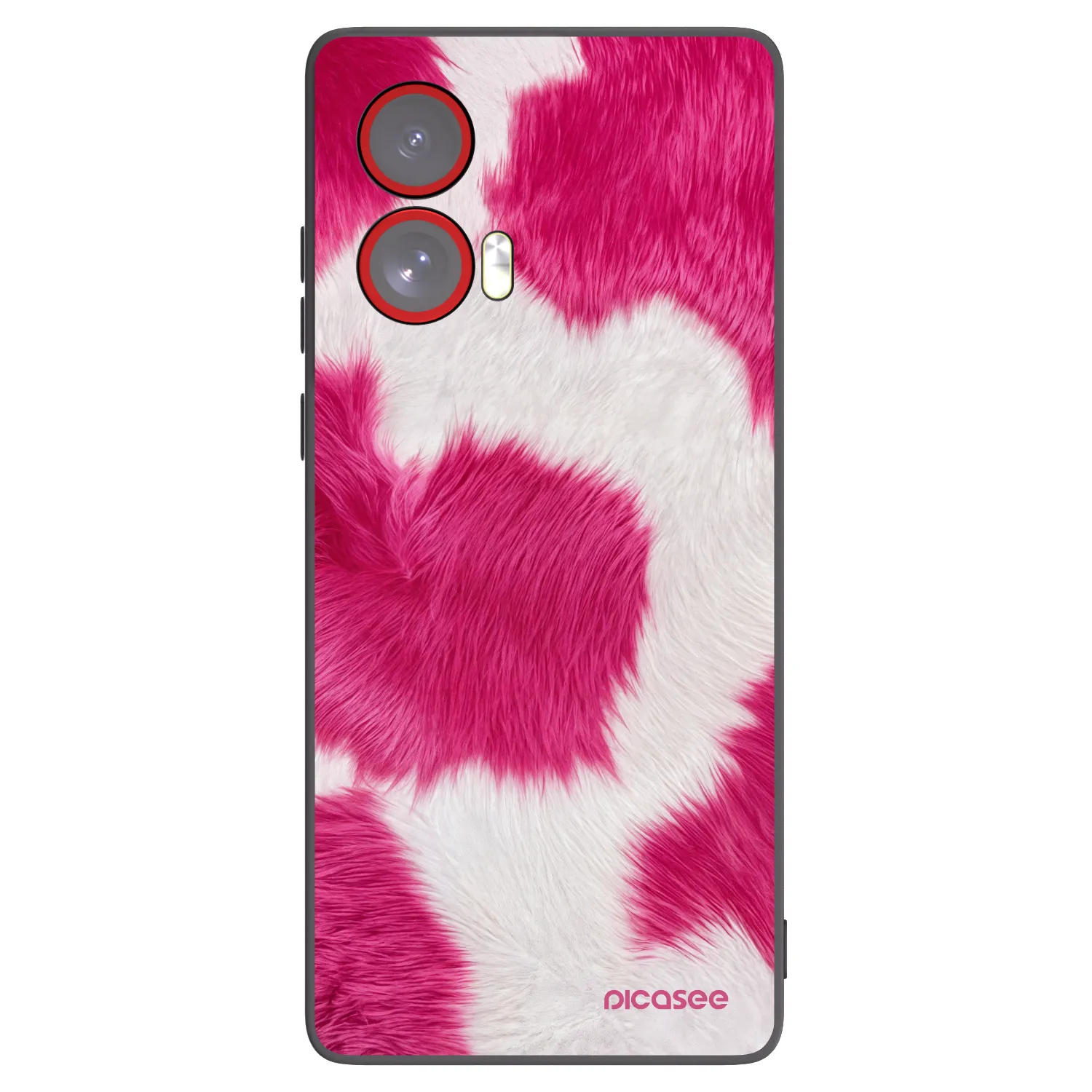 Picasee silikonski črni ovitek za Motorola Edge 50 Fusion - Pink Moo