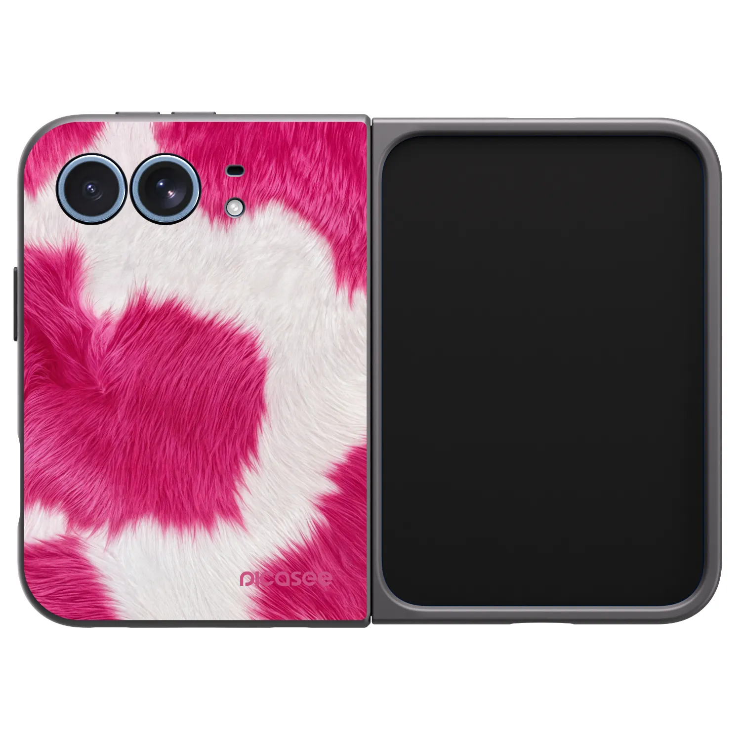 Picasee silikonski črni ovitek za Apple iPhone Duo - Pink Moo