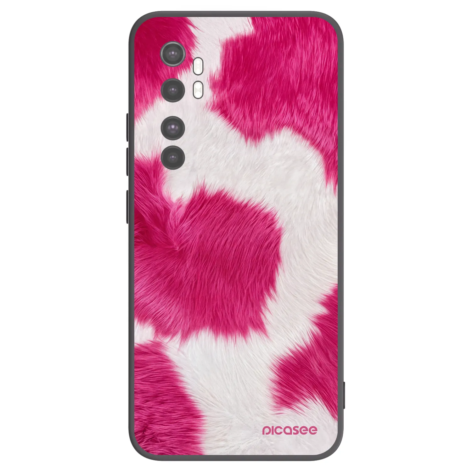 Picasee silikonski črni ovitek za Xiaomi Mi Note 10 Lite - Pink Moo