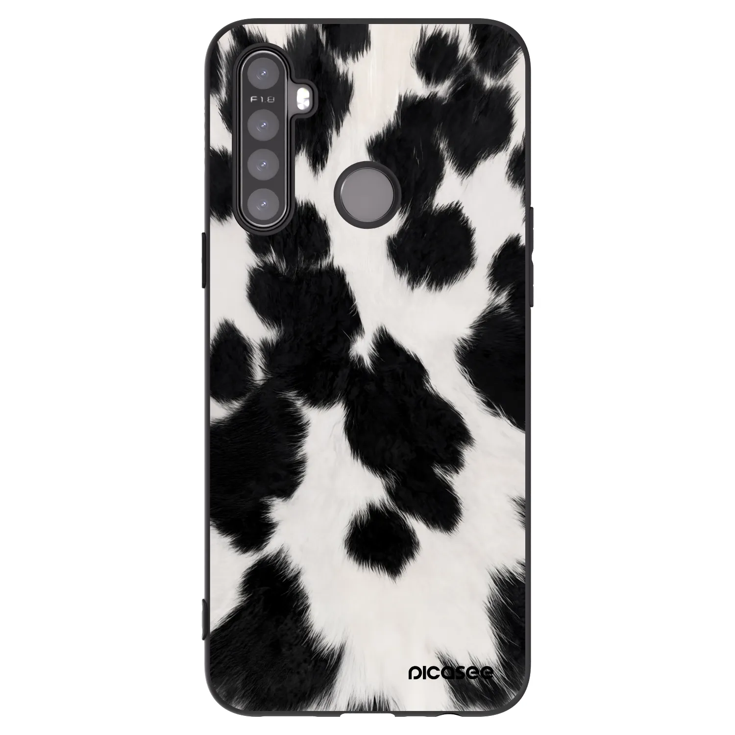 Picasee silikonski črni ovitek za Realme 5 - Black Moo
