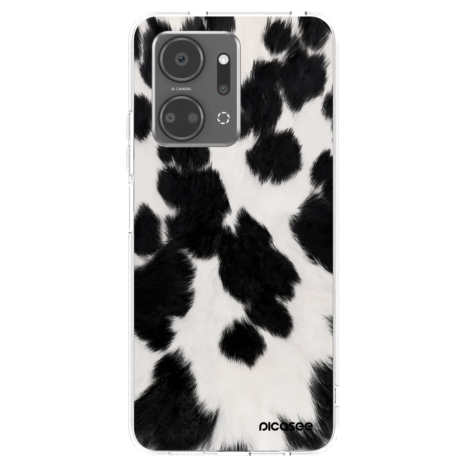 Picasee silikonski prozorni ovitek za Honor X7a - Black Moo