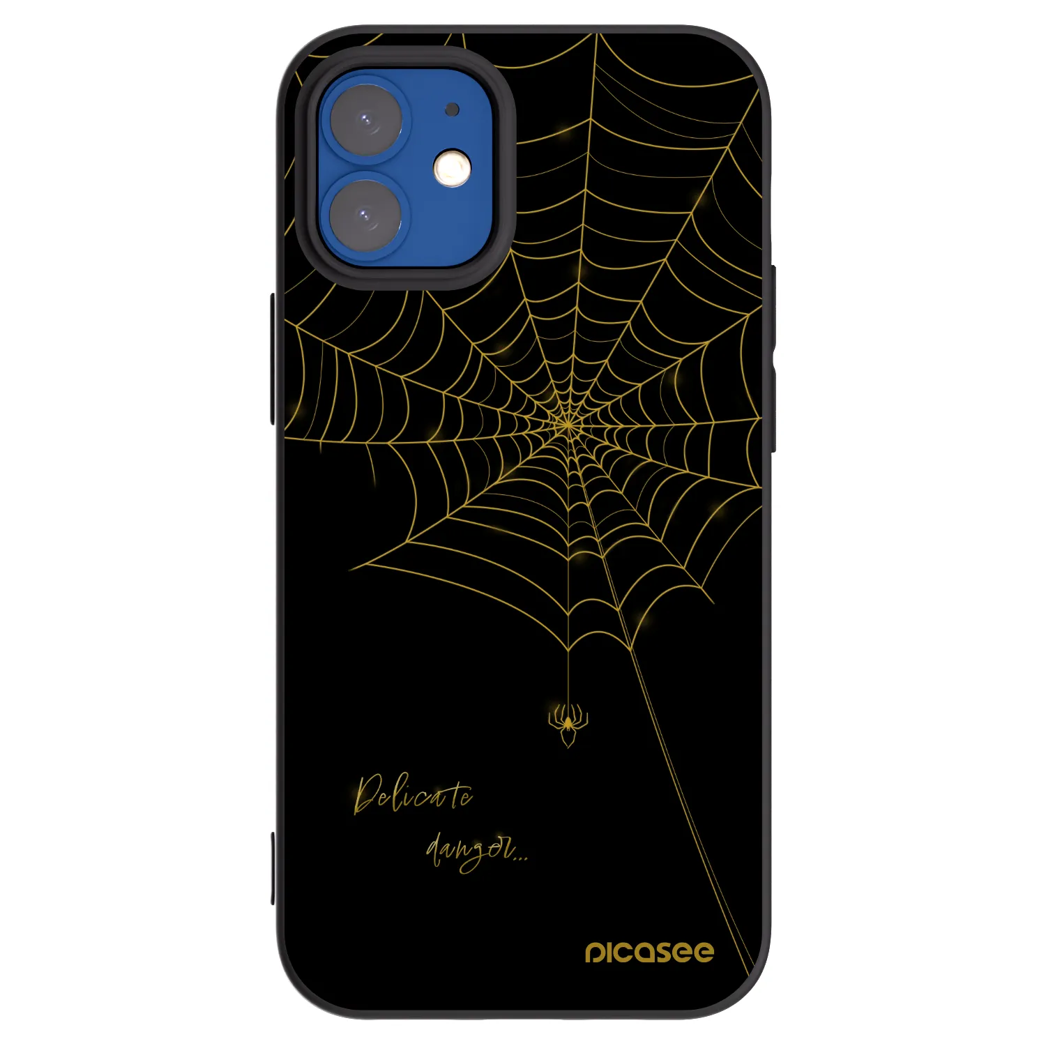 Picasee silikonski črni ovitek za Apple iPhone 12 mini - Delicate danger