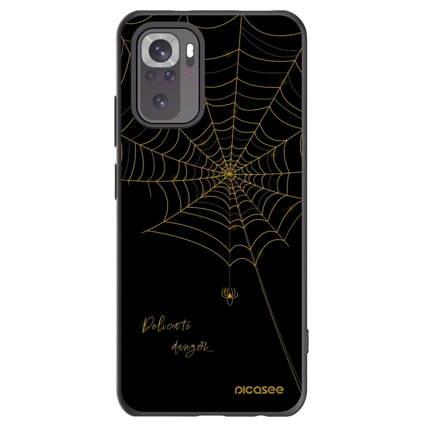 Picasee silikonski črni ovitek za Xiaomi Redmi Note 10S - Delicate danger