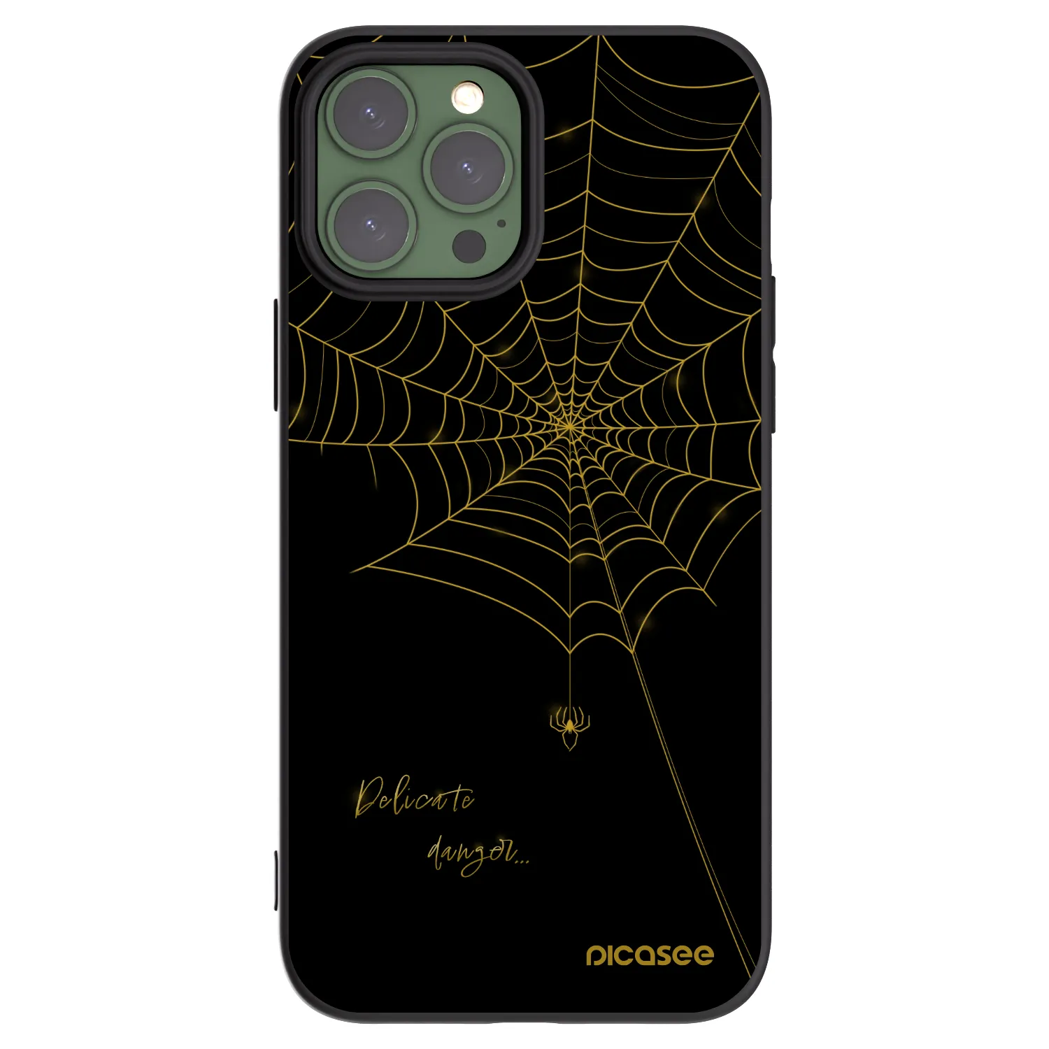 Picasee silikonski črni ovitek za Apple iPhone 13 Pro Max - Delicate danger