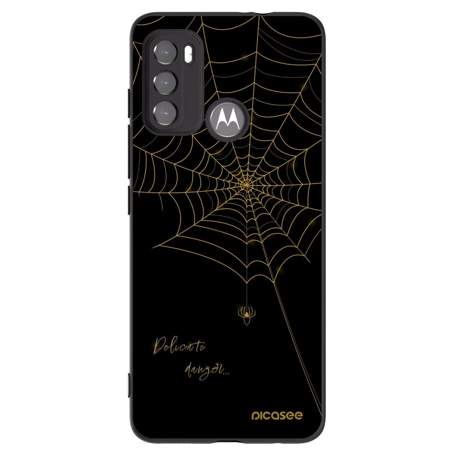Picasee silikonski črni ovitek za Motorola Moto G60 - Delicate danger