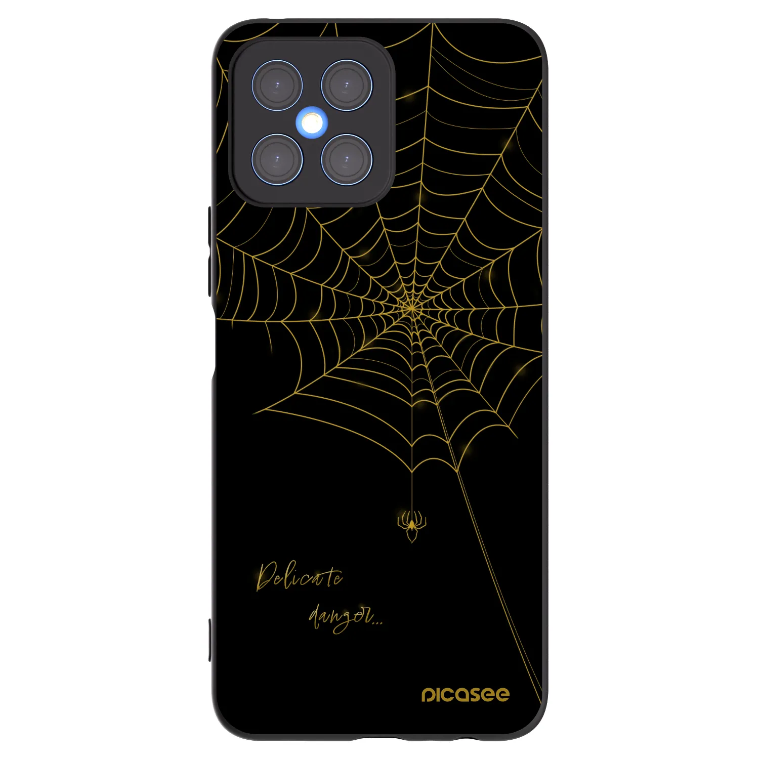 Picasee silikonski črni ovitek za Honor X8 4G - Delicate danger