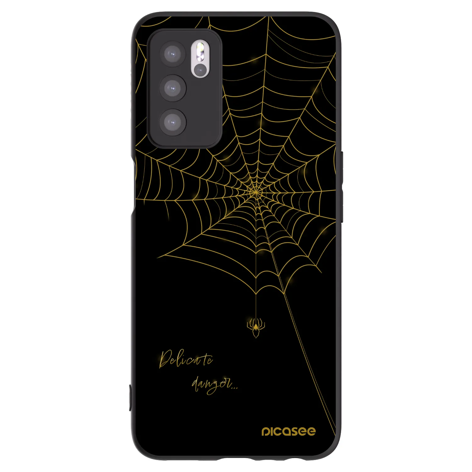 Picasee silikonski črni ovitek za OPPO A16 - Delicate danger