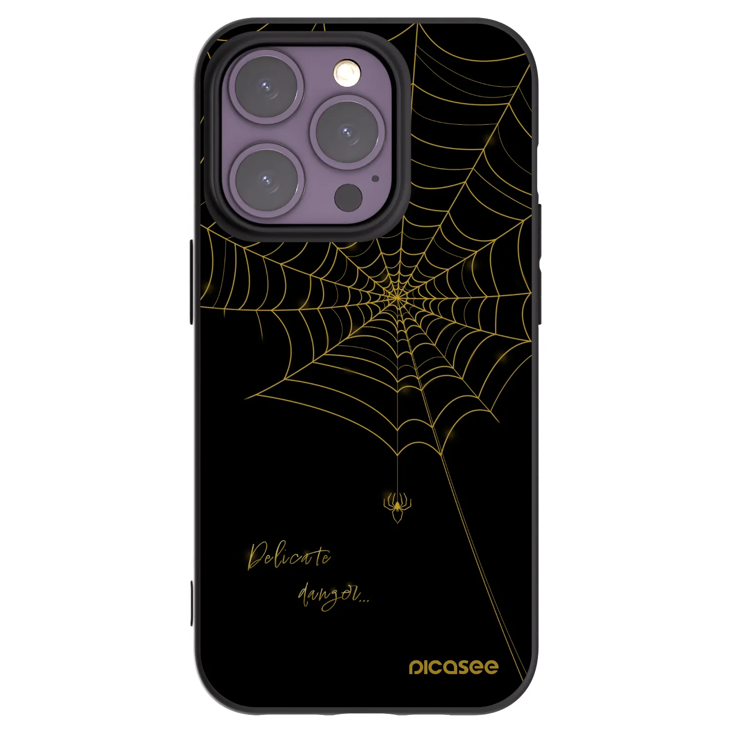 Picasee silikonski črni ovitek za Apple iPhone 14 Pro - Delicate danger