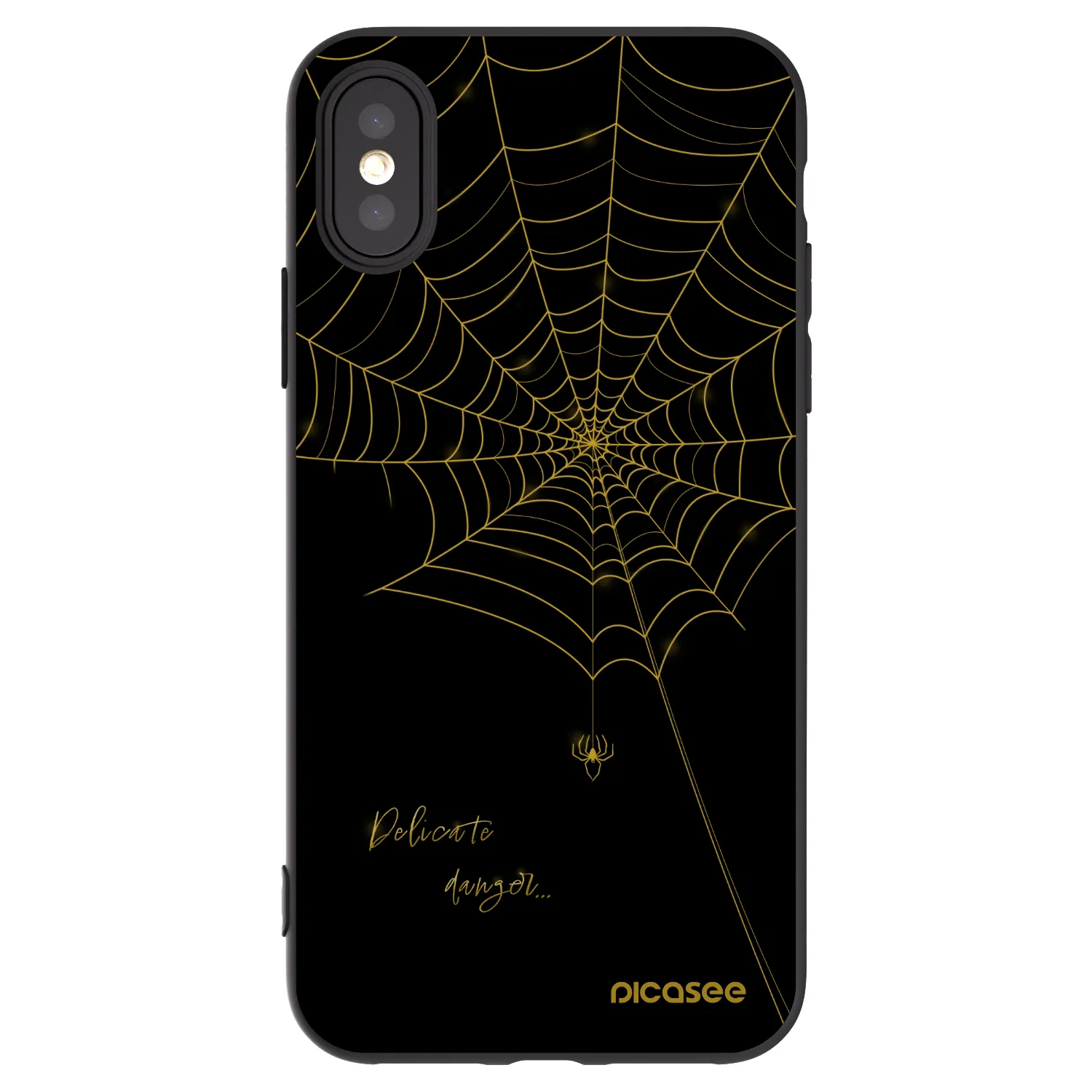 Picasee silikonski črni ovitek za Apple iPhone X/XS - Delicate danger
