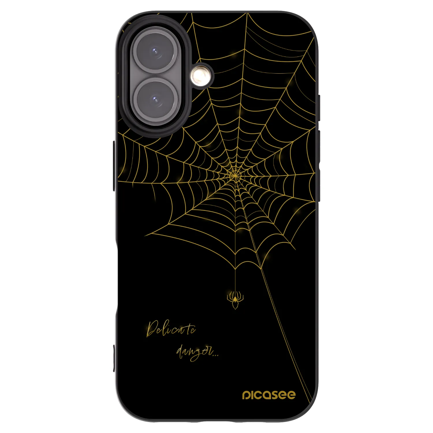 Picasee silikonski črni ovitek za Apple iPhone 16 - Delicate danger