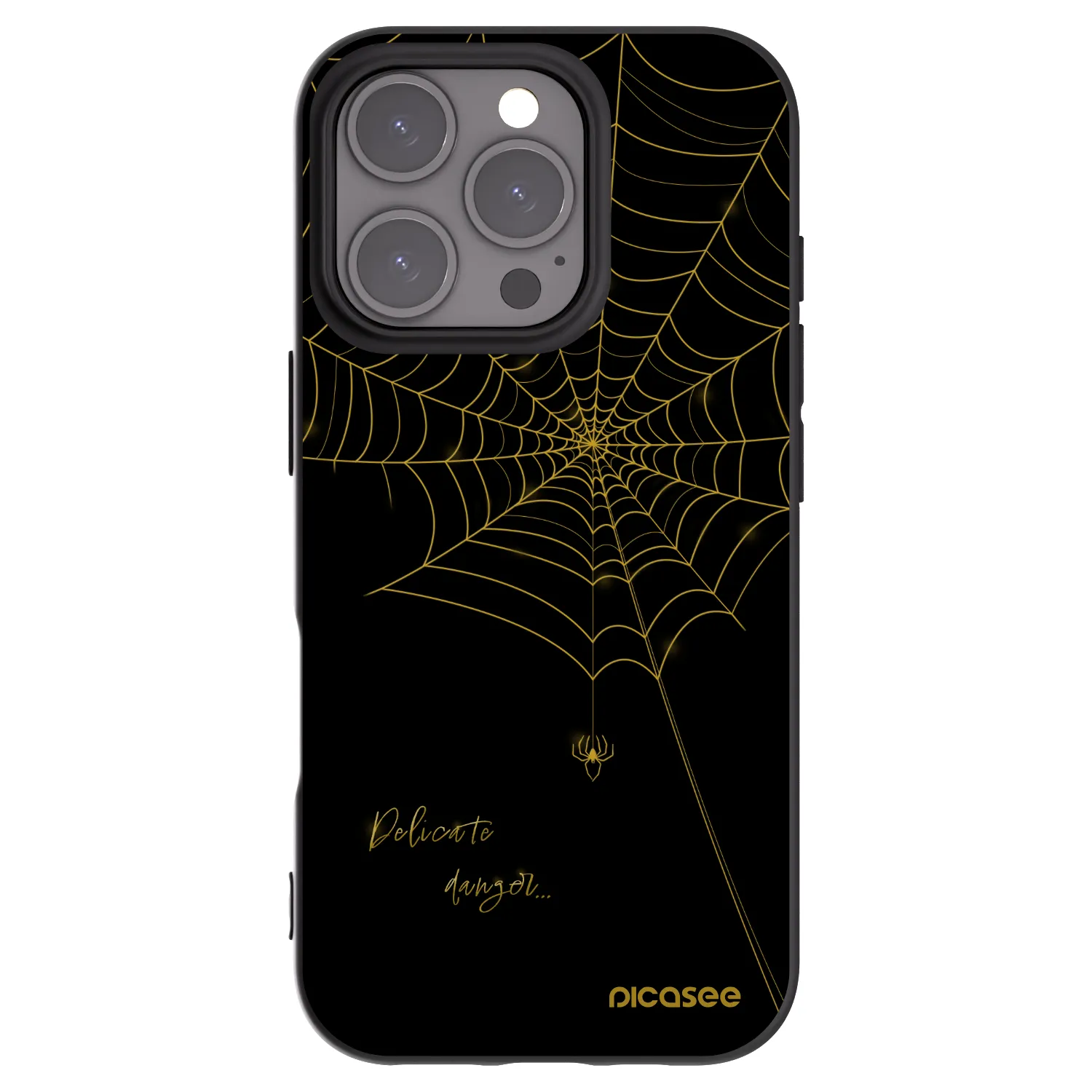 Picasee silikonski črni ovitek za Apple iPhone 16 Pro - Delicate danger