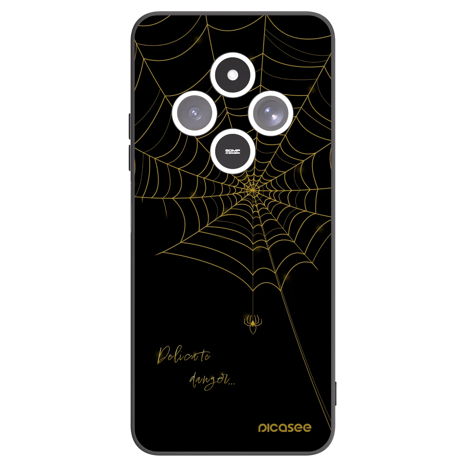 Picasee silikonski črni ovitek za Xiaomi Redmi 14C - Delicate danger