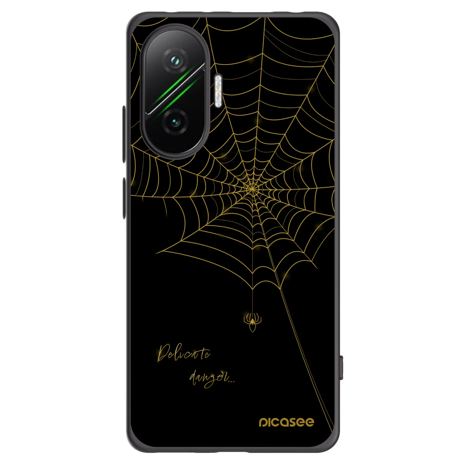 Picasee silikonski črni ovitek za Xiaomi Poco F7 5G - Delicate danger