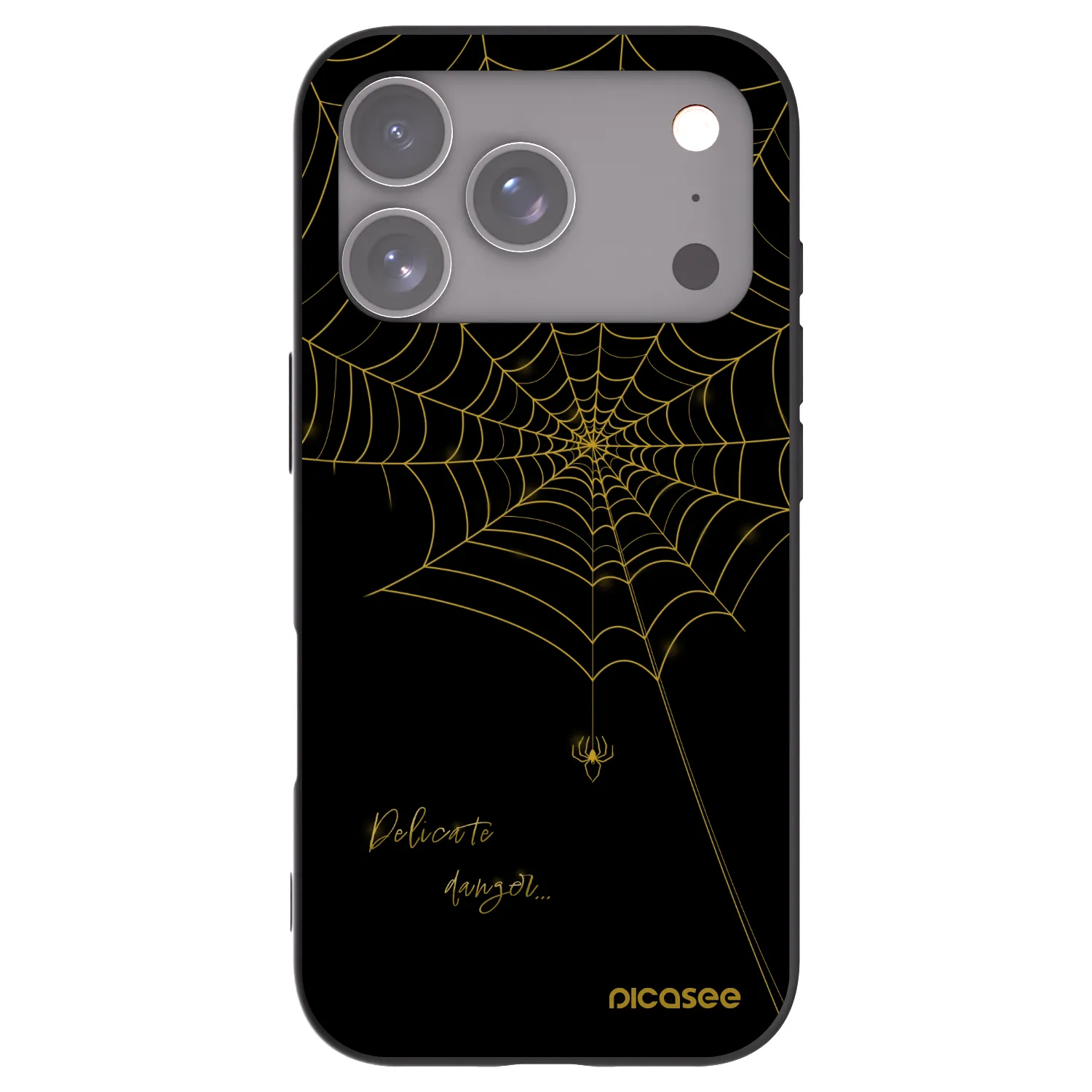 Picasee silikonski črni ovitek za Apple iPhone 17 Pro - Delicate danger