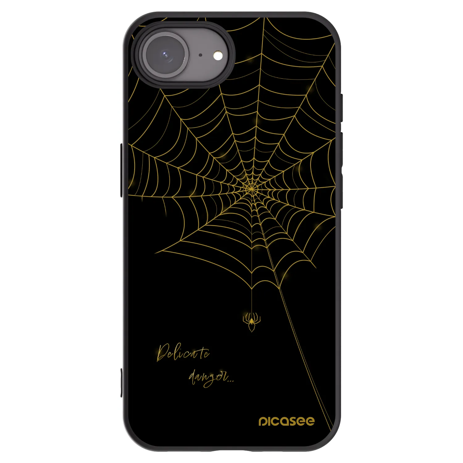Picasee silikonski črni ovitek za Apple iPhone 17e - Delicate danger