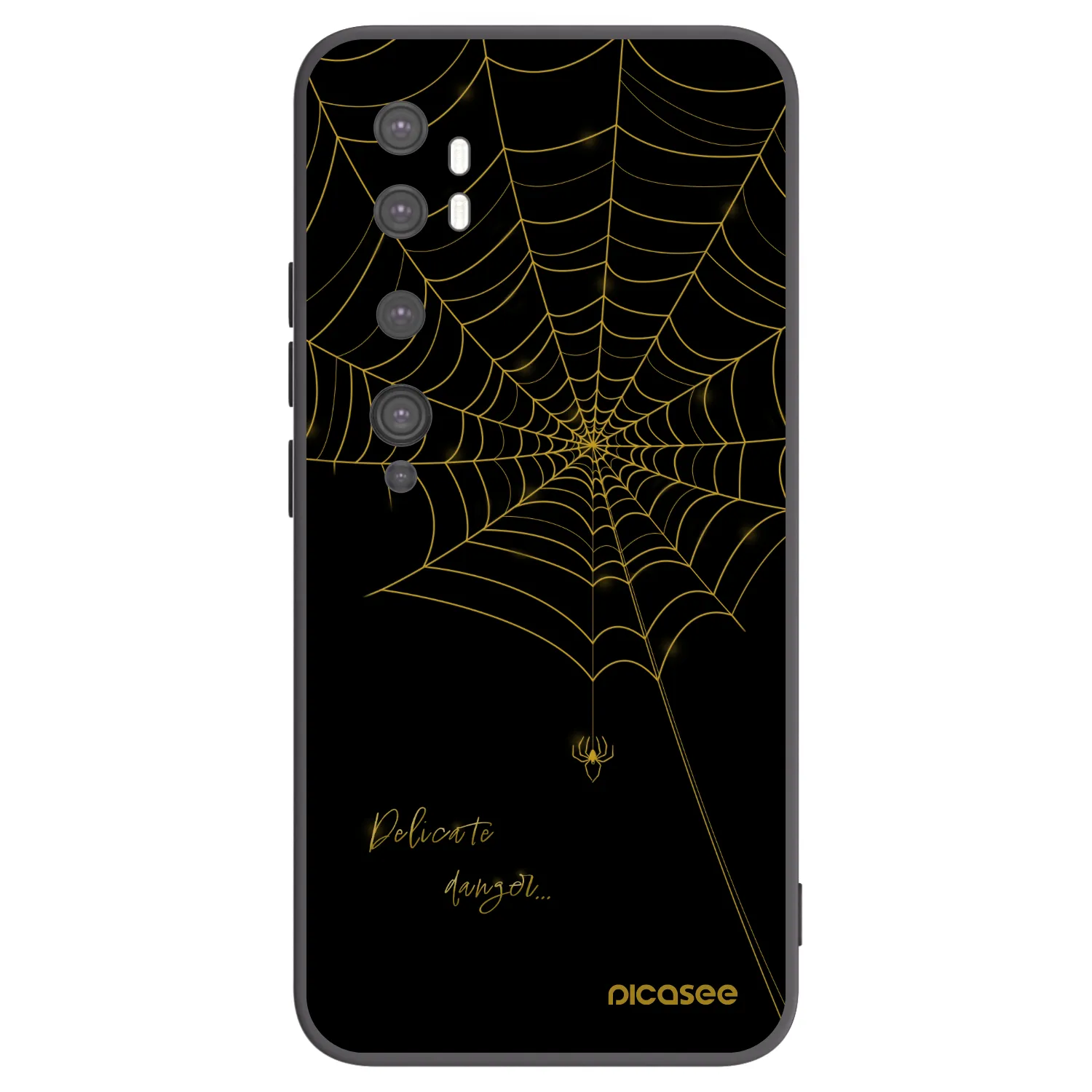 Picasee silikonski črni ovitek za Xiaomi Mi Note 10 (Pro) - Delicate danger