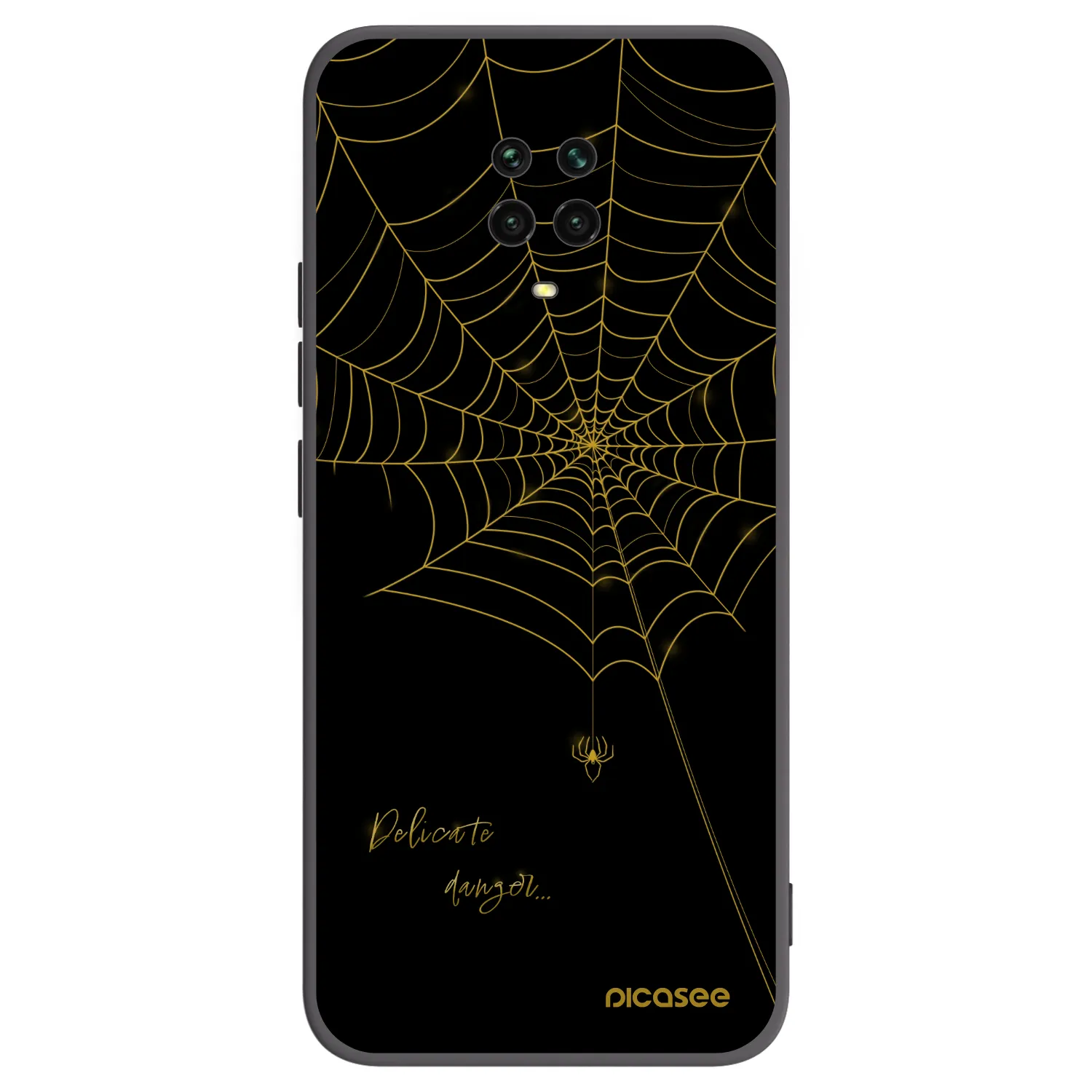 Picasee silikonski črni ovitek za Xiaomi Redmi Note 9 Pro - Delicate danger