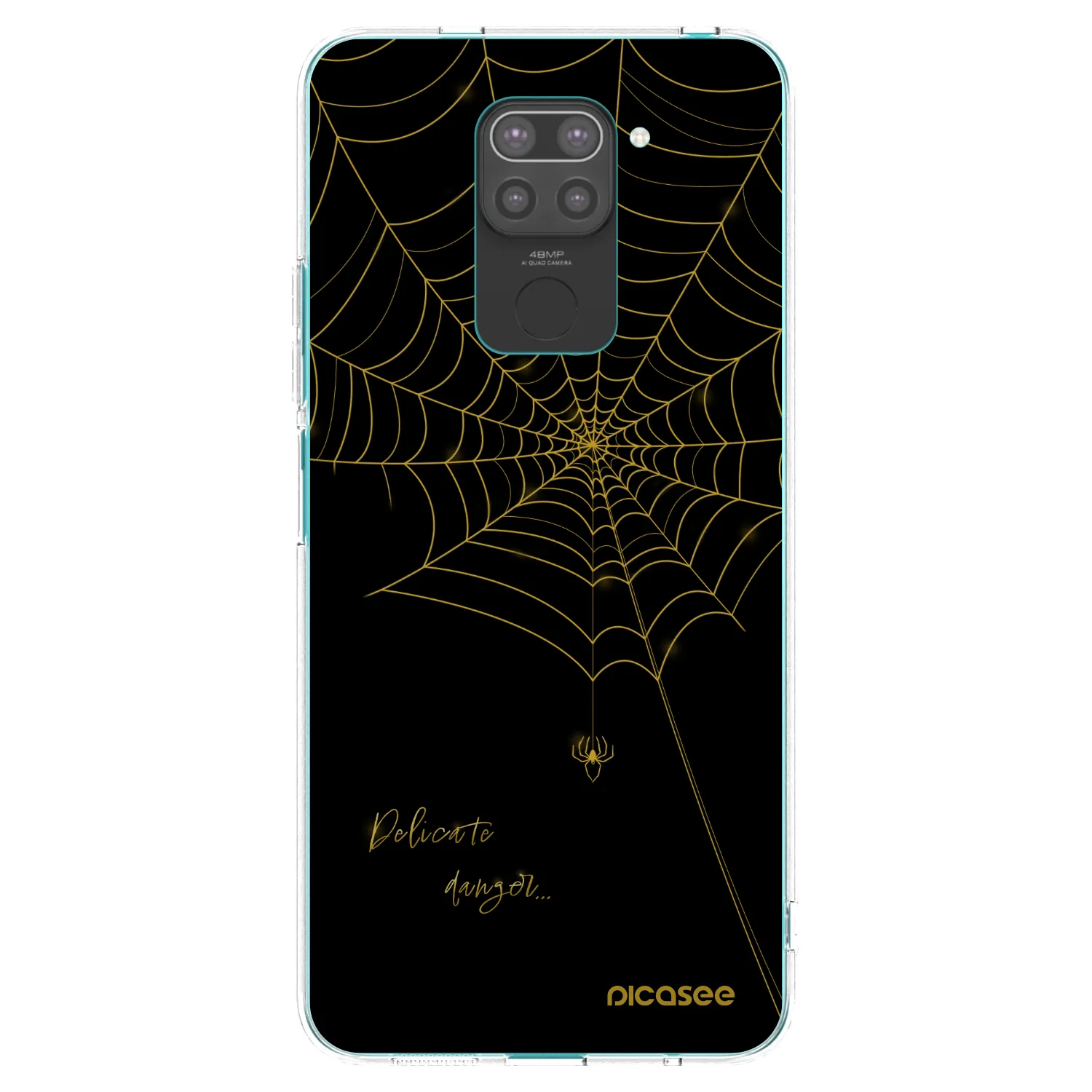 Picasee silikonski črni ovitek za Xiaomi Redmi Note 9 - Delicate danger
