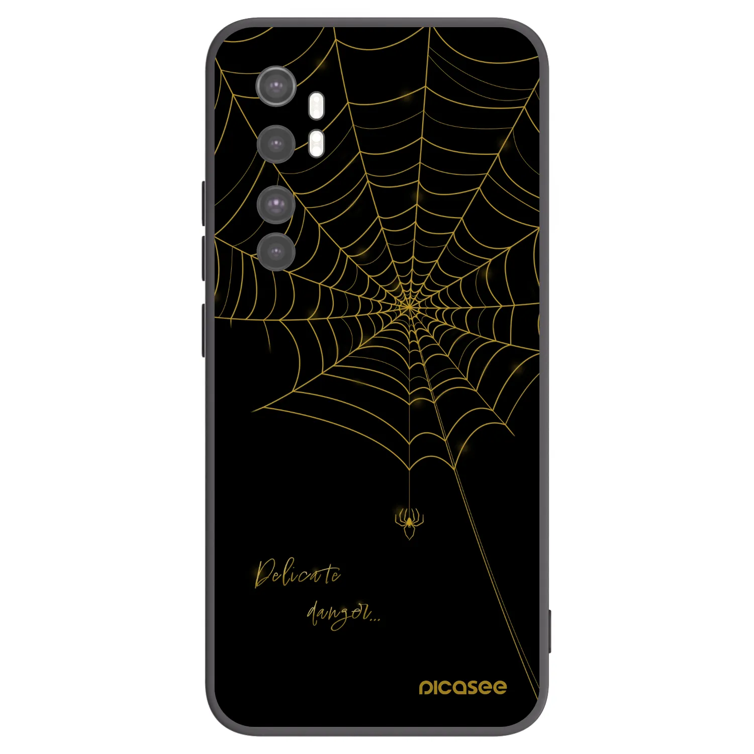 Picasee silikonski črni ovitek za Xiaomi Mi Note 10 Lite - Delicate danger