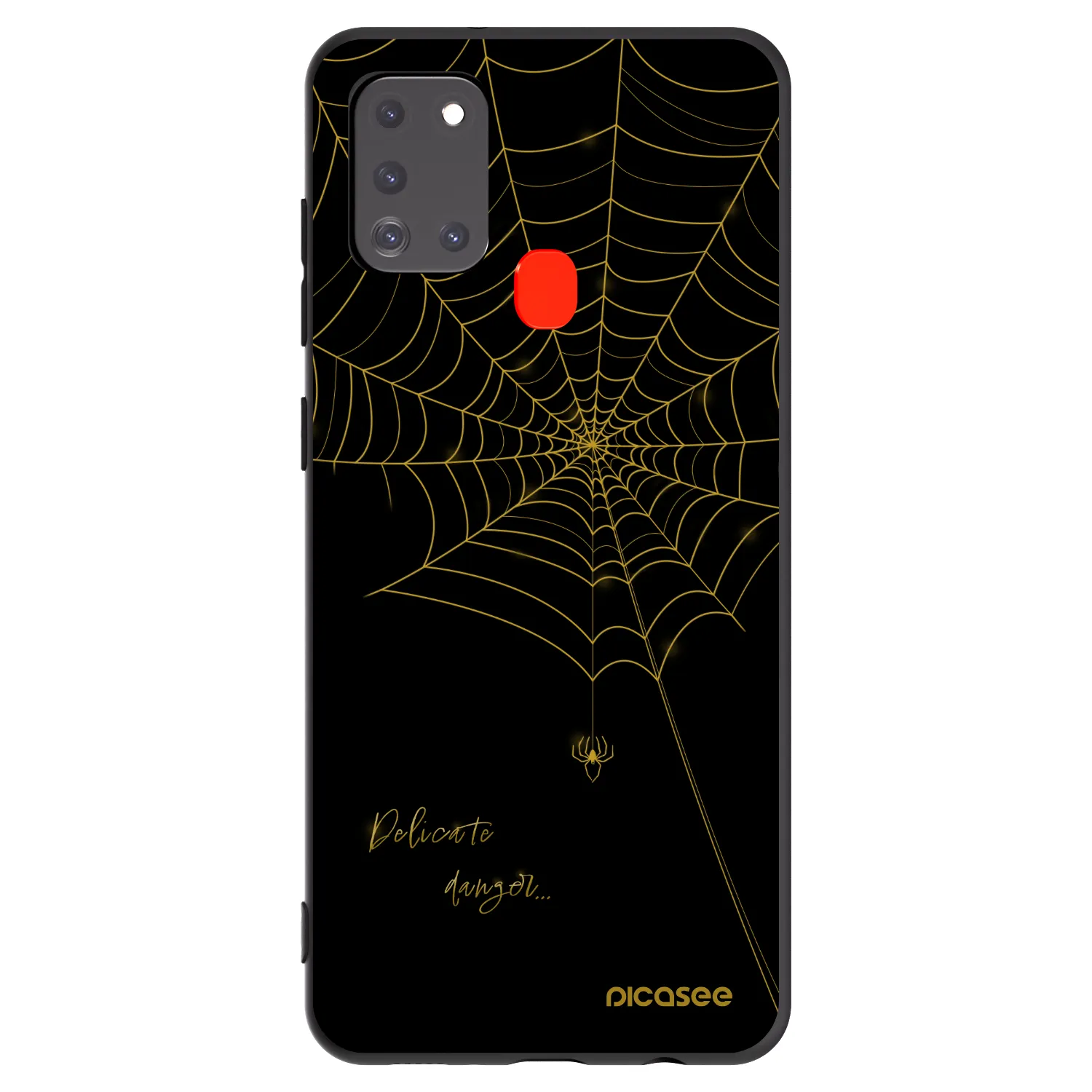 Picasee silikonski črni ovitek za Samsung Galaxy A21s - Delicate danger
