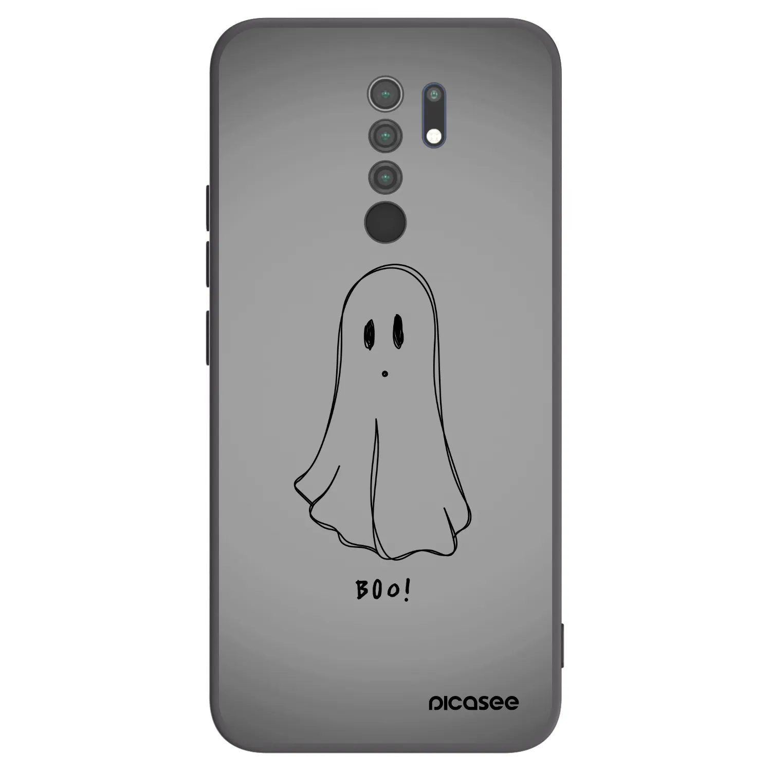 Picasee silikonski črni ovitek za Xiaomi Redmi 9 - Ghost