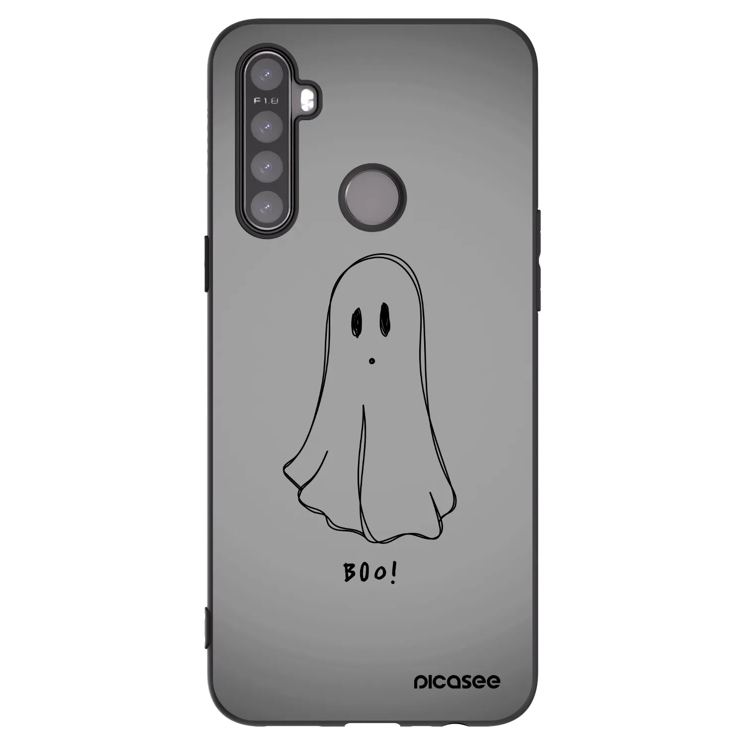 Picasee silikonski črni ovitek za Realme 5 - Ghost