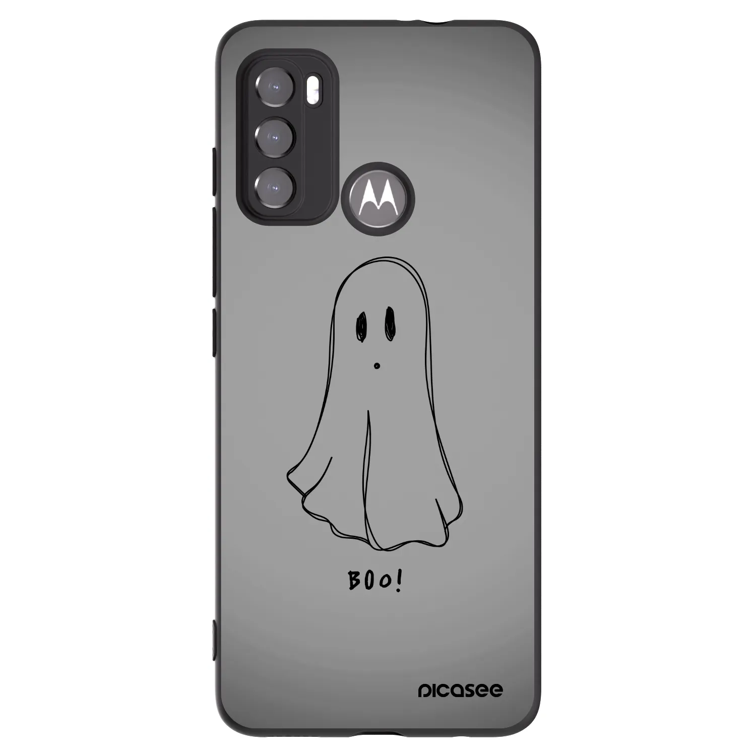Picasee silikonski črni ovitek za Motorola Moto G60 - Ghost