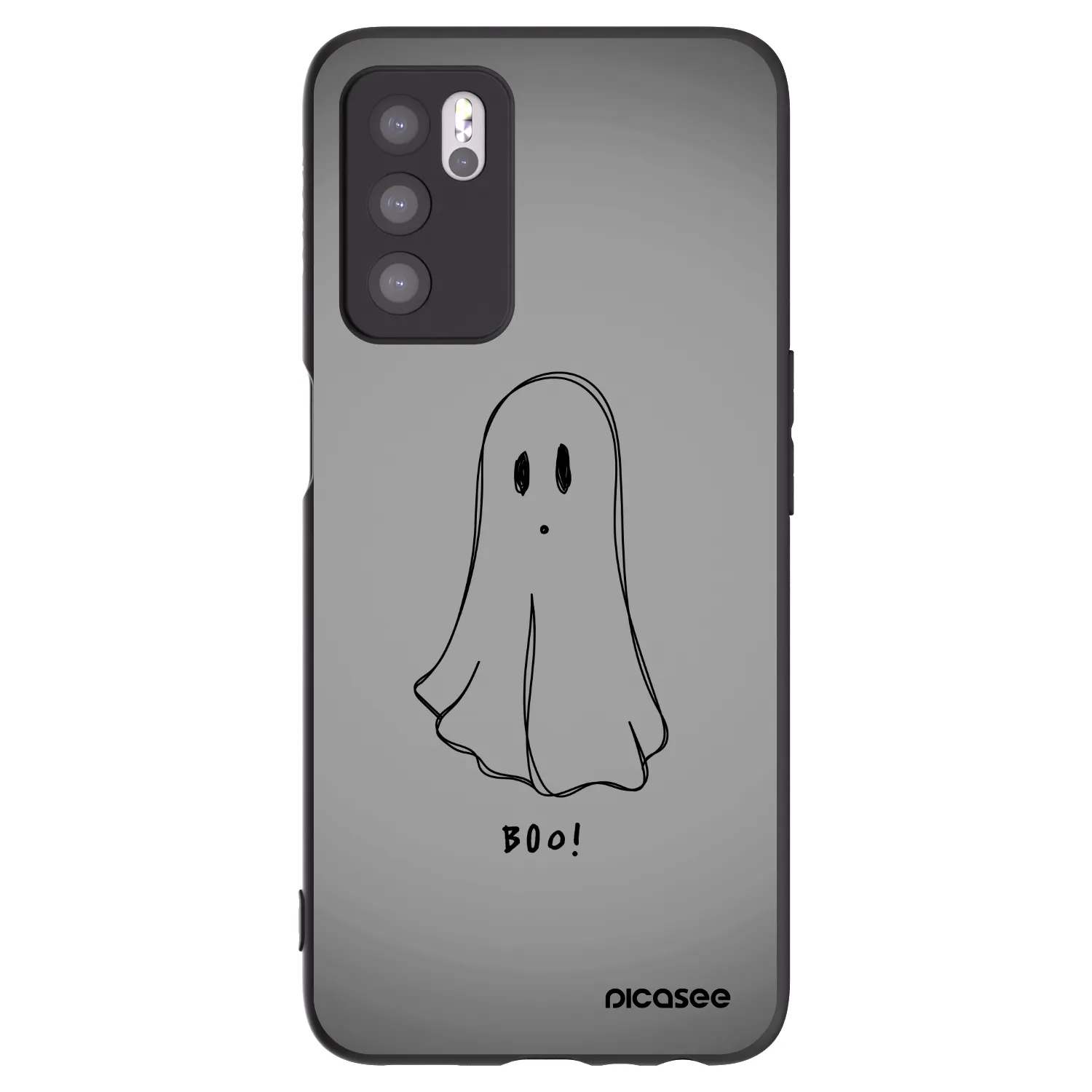 Picasee silikonski črni ovitek za OPPO A16s - Ghost