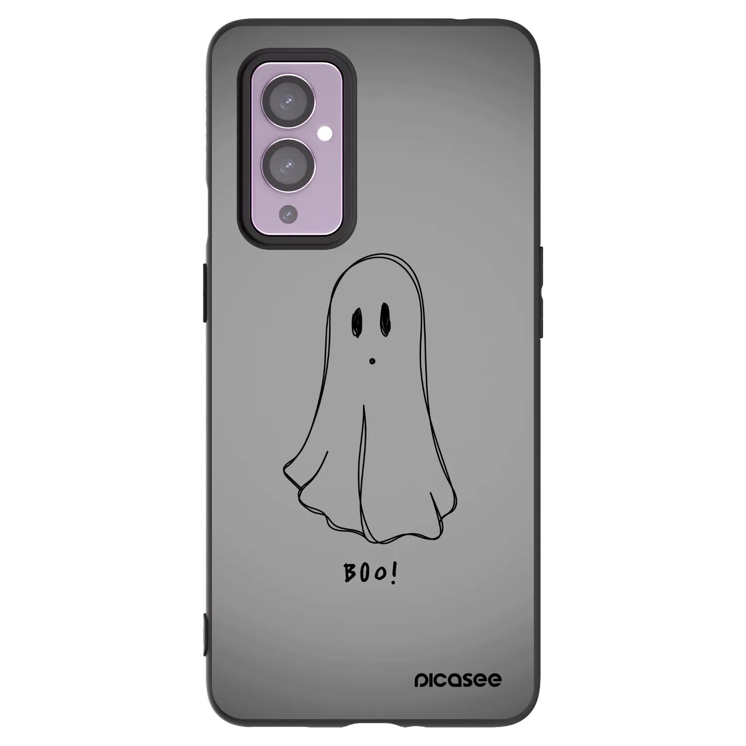 Picasee silikonski črni ovitek za OnePlus 9 - Ghost