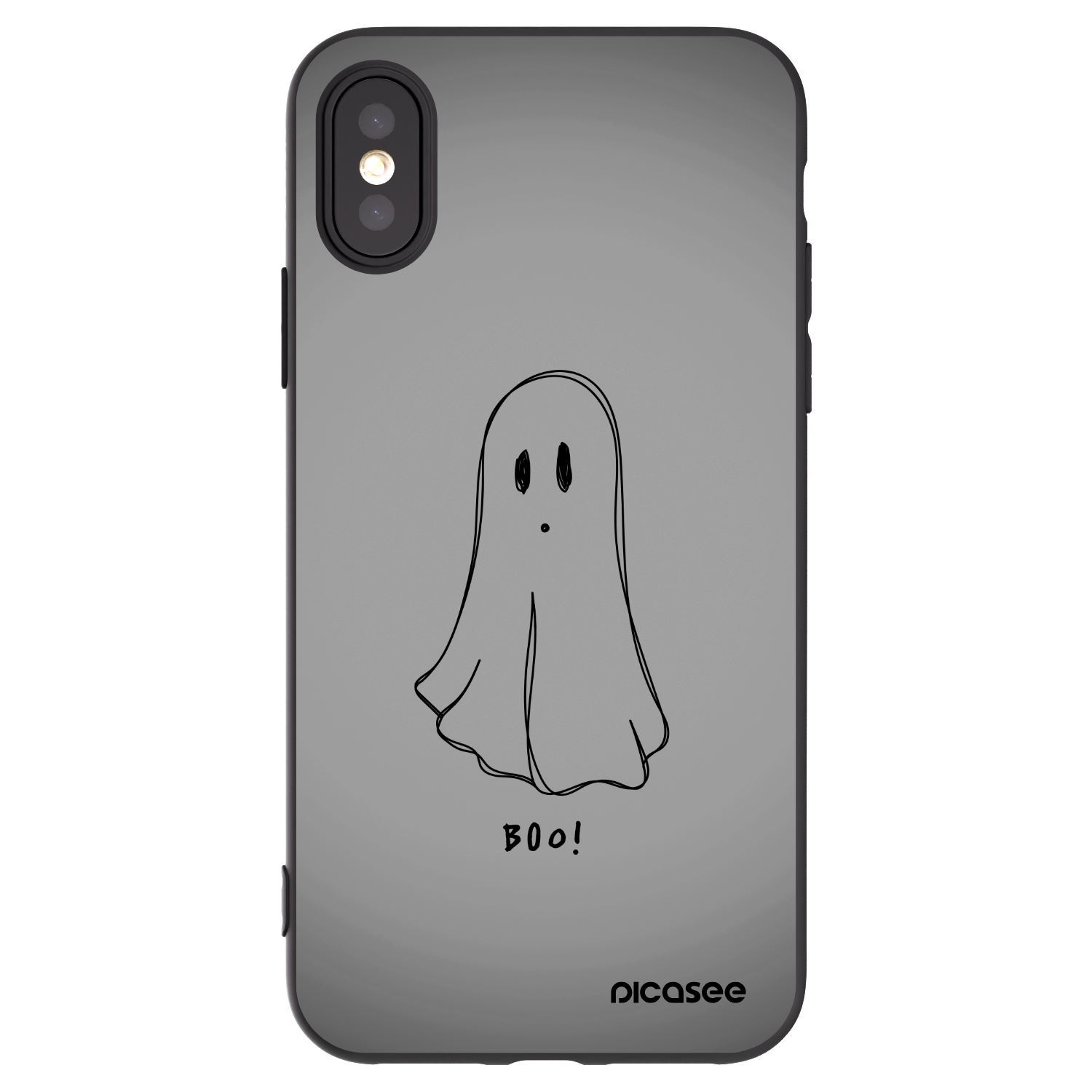 Picasee silikonski črni ovitek za Apple iPhone X/XS - Ghost