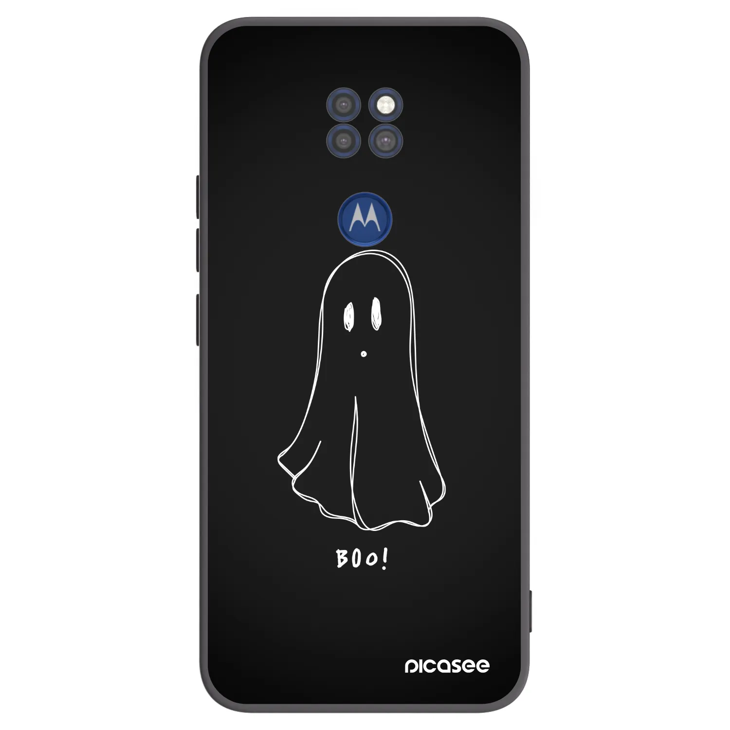 Picasee silikonski črni ovitek za Motorola Moto G9 Play - Ghost 2