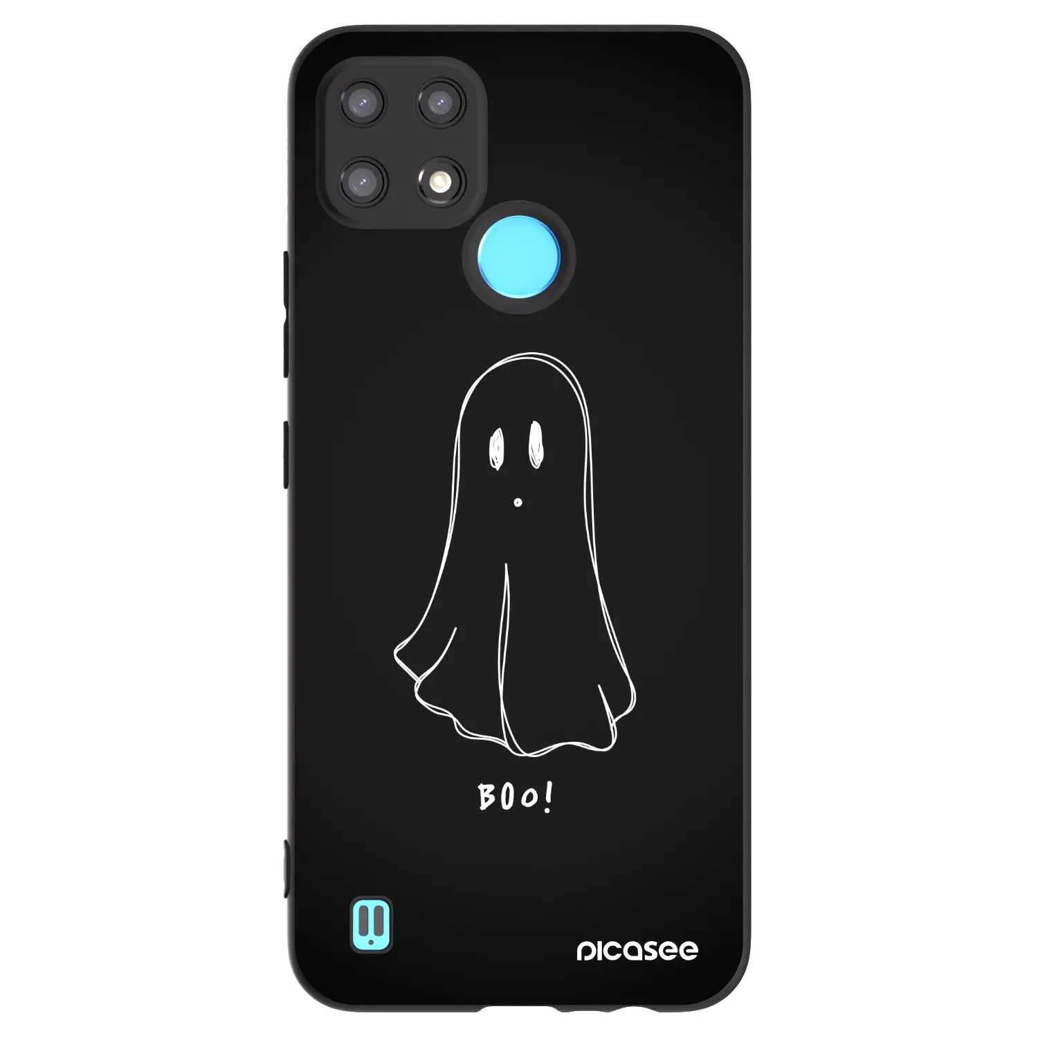 Picasee silikonski črni ovitek za Realme C21 - Ghost 2