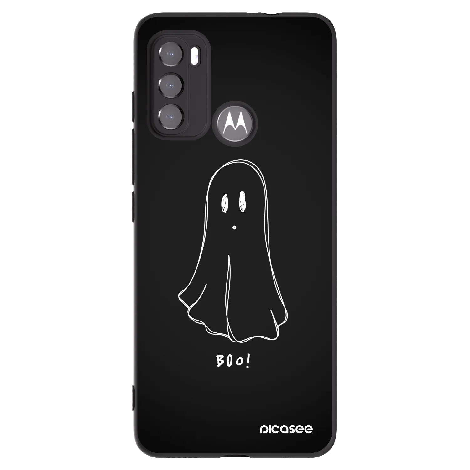 Picasee silikonski črni ovitek za Motorola Moto G60 - Ghost 2