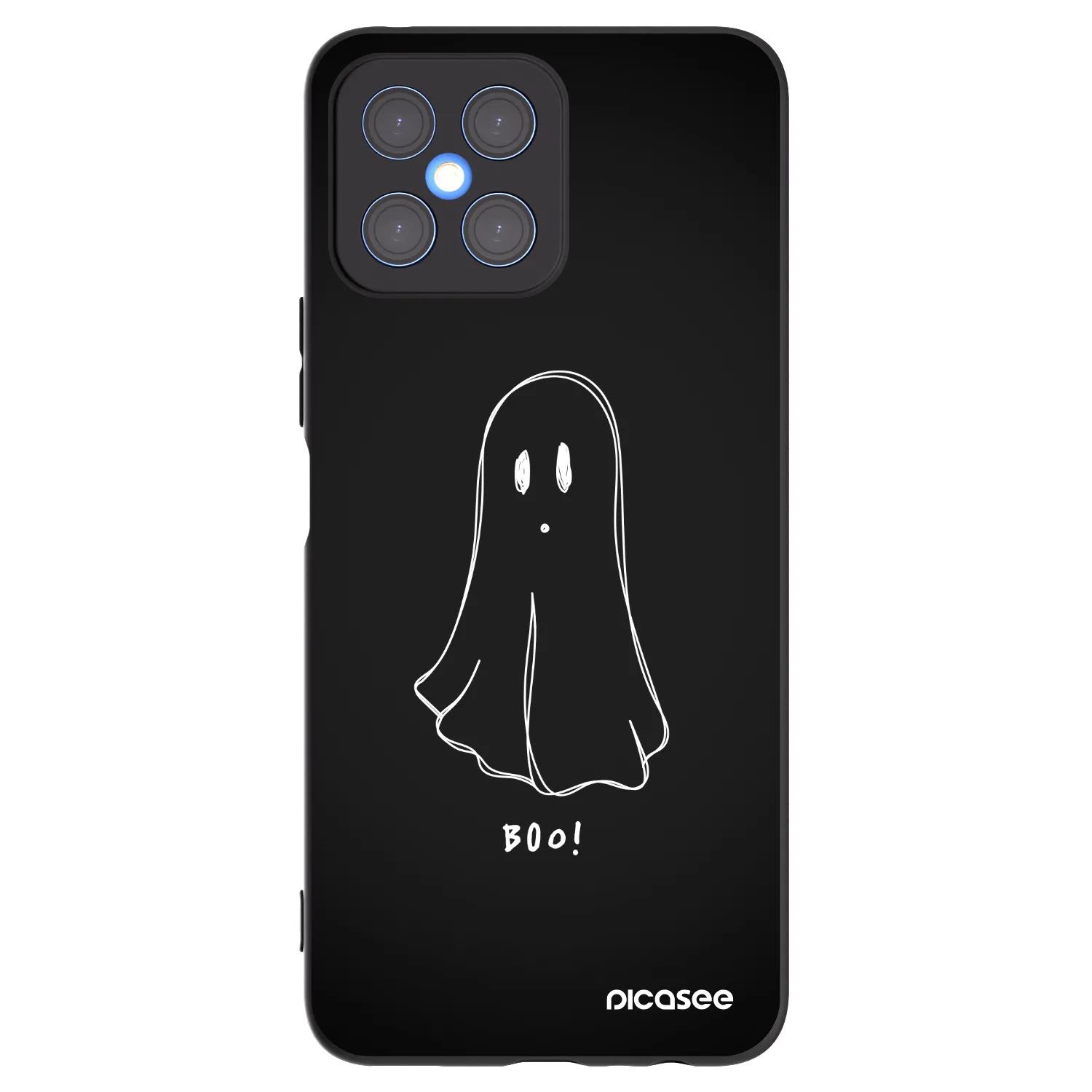 Picasee silikonski črni ovitek za Honor X8 4G - Ghost 2