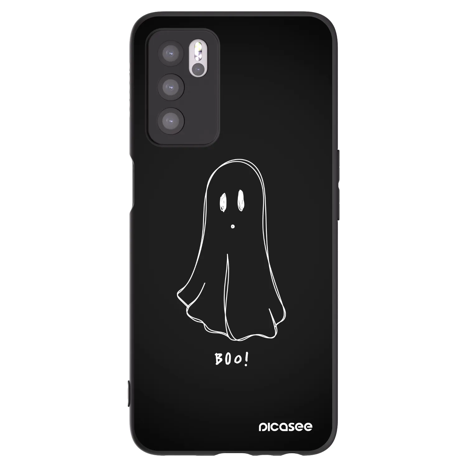 Picasee silikonski črni ovitek za OPPO A16s - Ghost 2