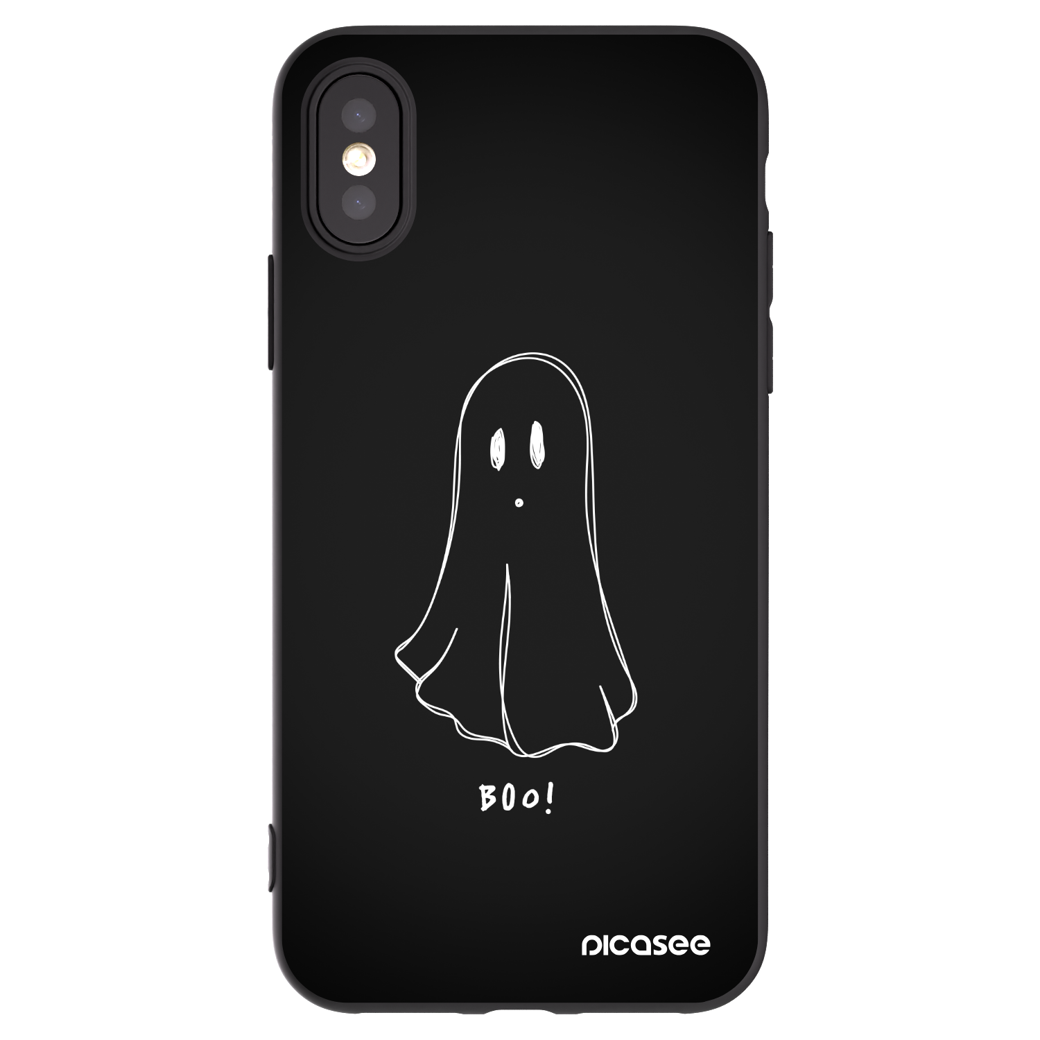 Picasee silikonski črni ovitek za Apple iPhone X/XS - Ghost 2