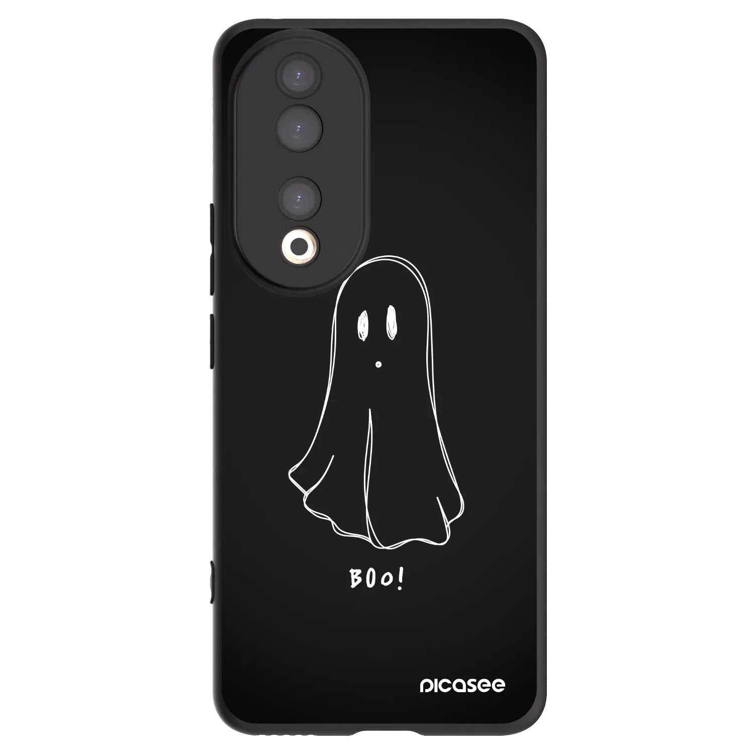 Picasee silikonski črni ovitek za Honor 90 5G - Ghost 2