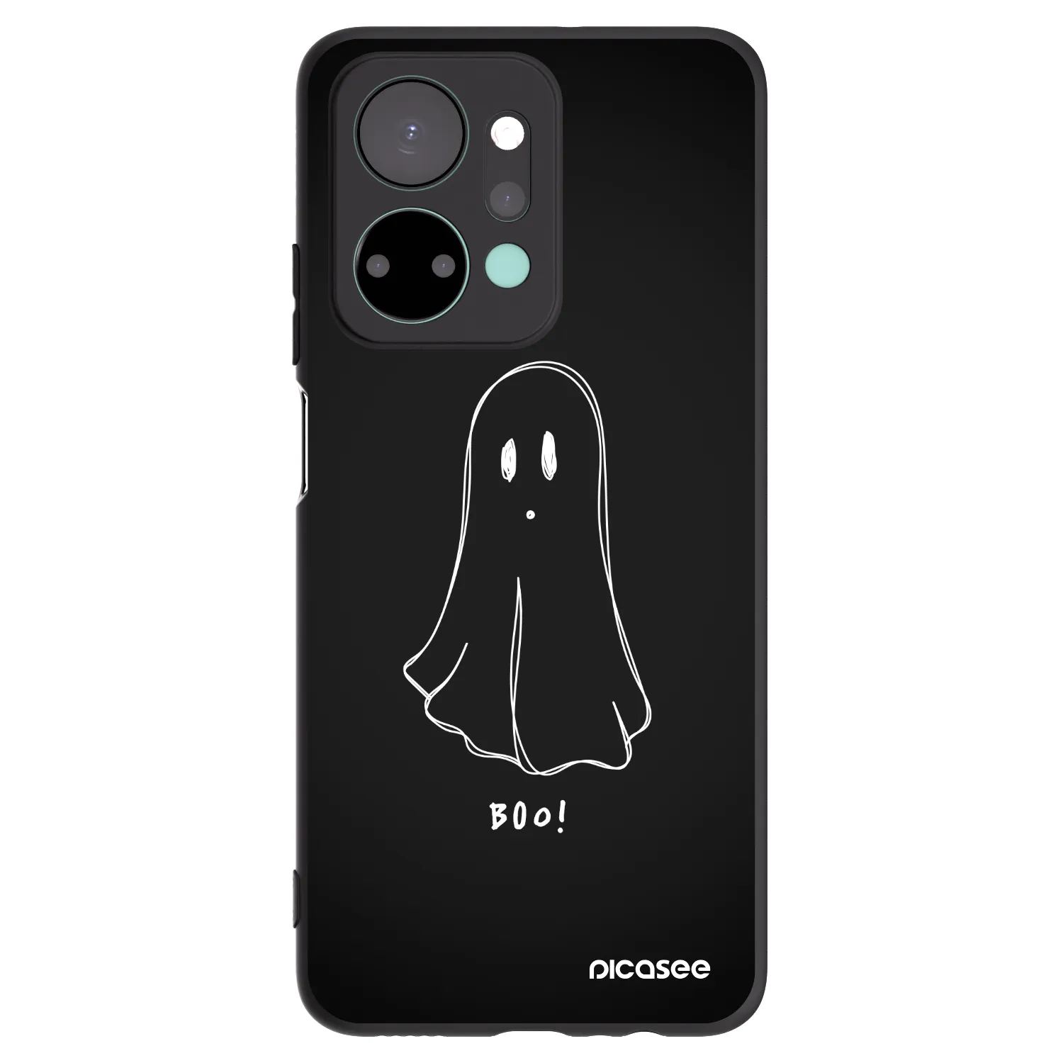 Picasee silikonski črni ovitek za Honor X7a - Ghost 2