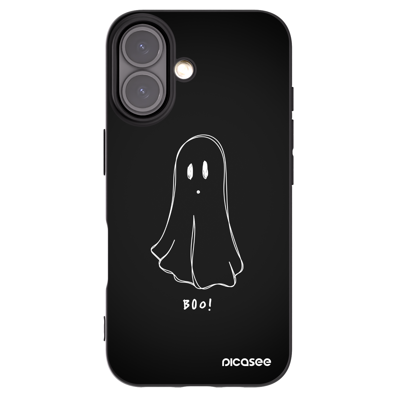 Picasee silikonski črni ovitek za Apple iPhone 16 - Ghost 2