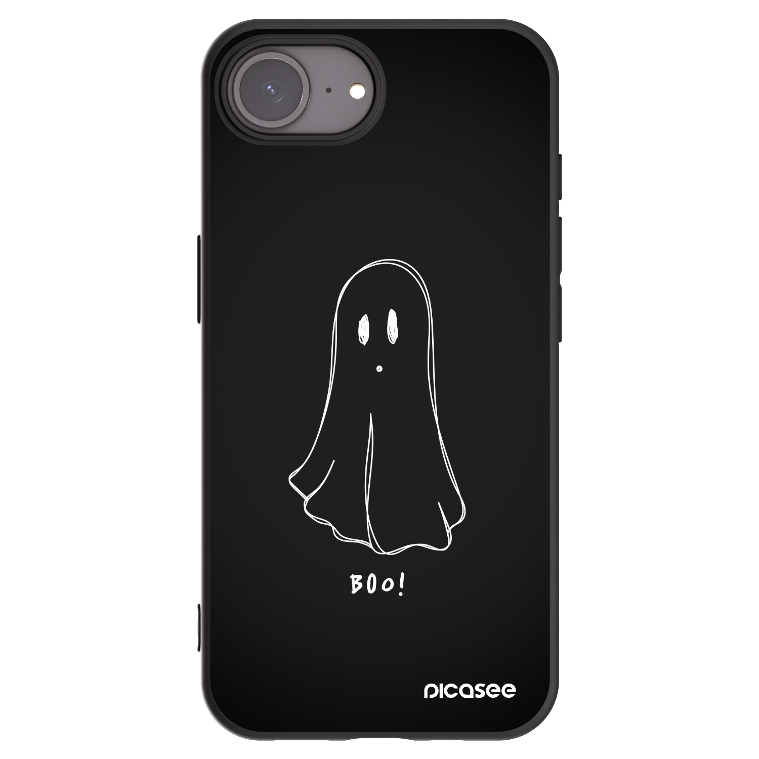 Picasee silikonski črni ovitek za Apple iPhone 16e - Ghost 2