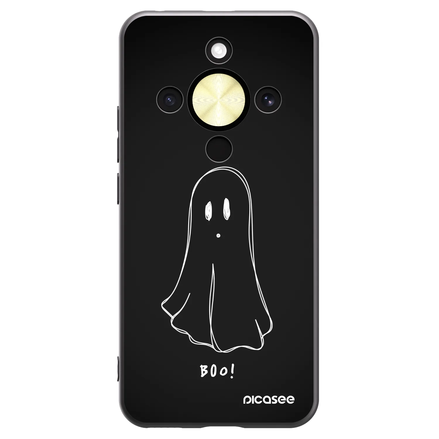 Picasee silikonski črni ovitek za Honor Magic8 Lite 5G - Ghost 2