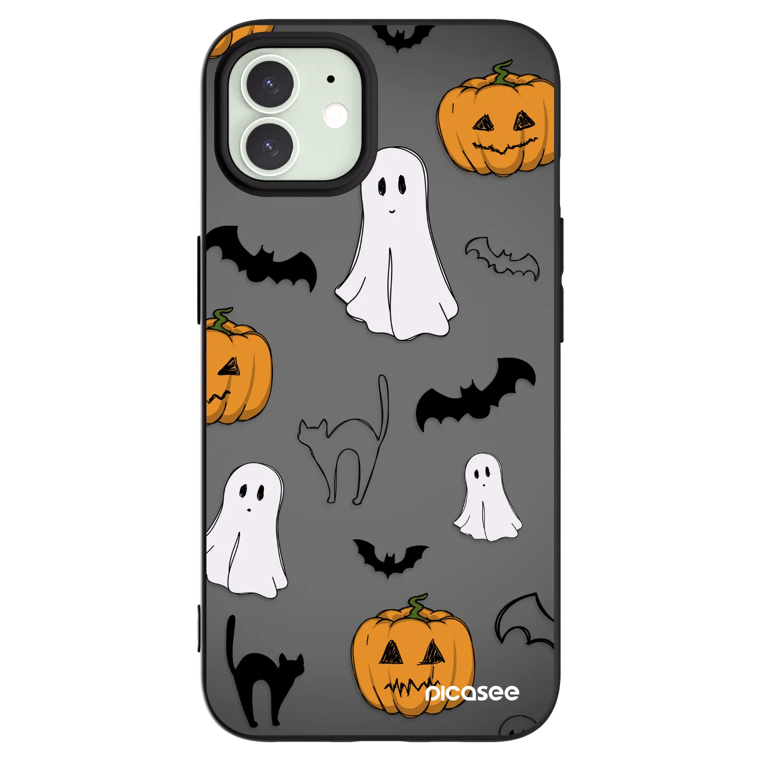Picasee silikonski črni ovitek za Apple iPhone 12 - Spooky crew