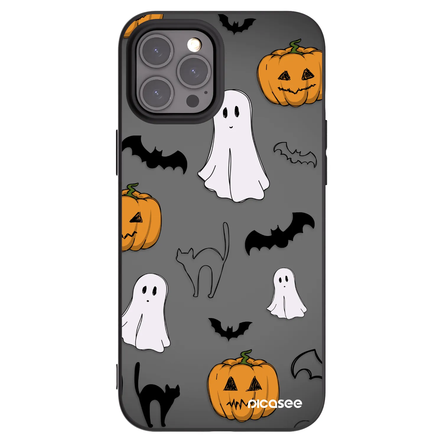 Picasee silikonski črni ovitek za Apple iPhone 12 Pro Max - Spooky crew
