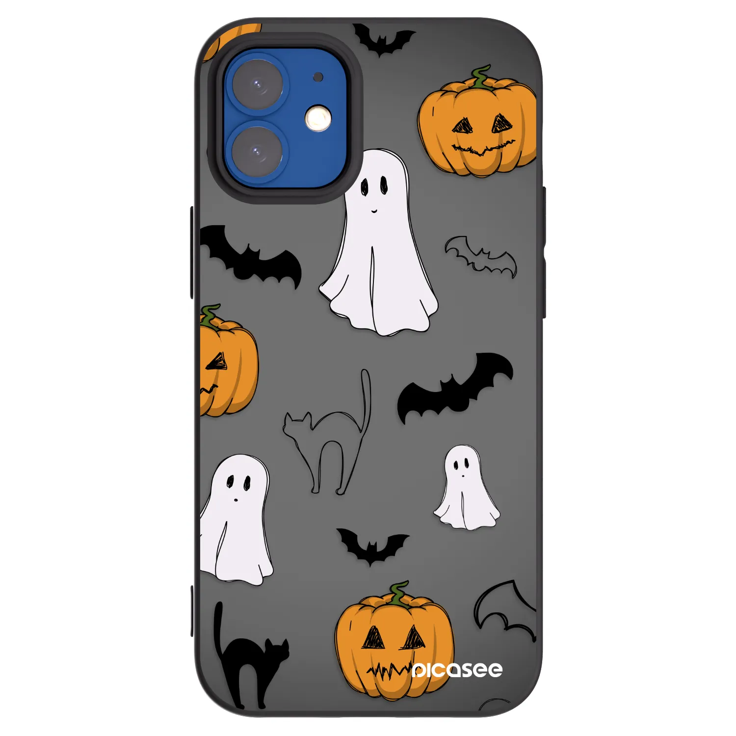 Picasee silikonski črni ovitek za Apple iPhone 12 mini - Spooky crew