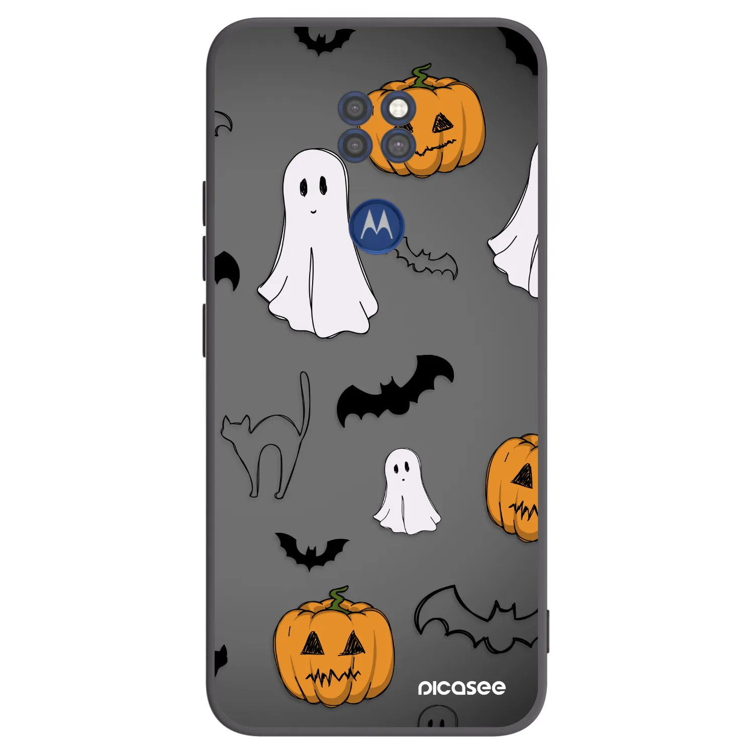Picasee silikonski črni ovitek za Motorola Moto G9 Play - Spooky crew