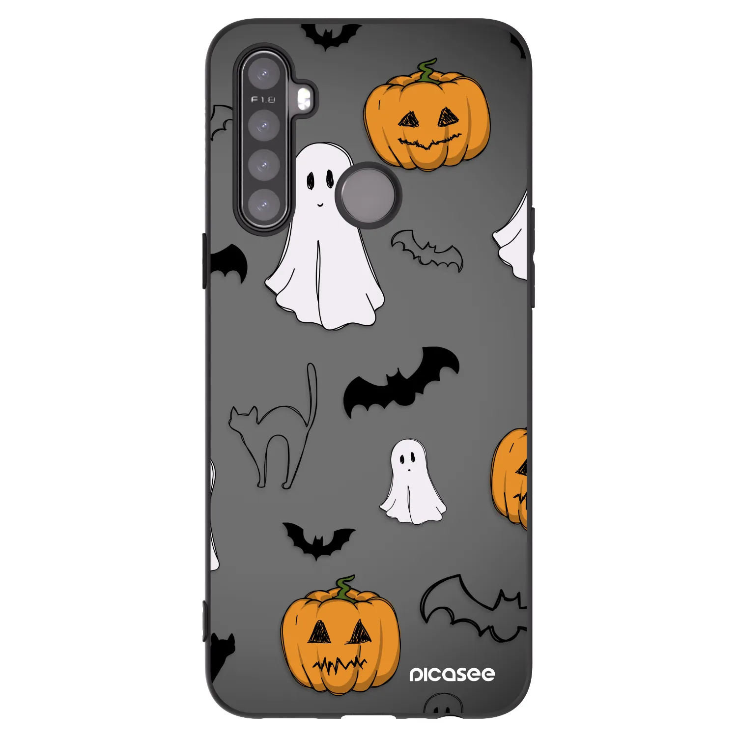 Picasee silikonski črni ovitek za Realme 6i - Spooky crew