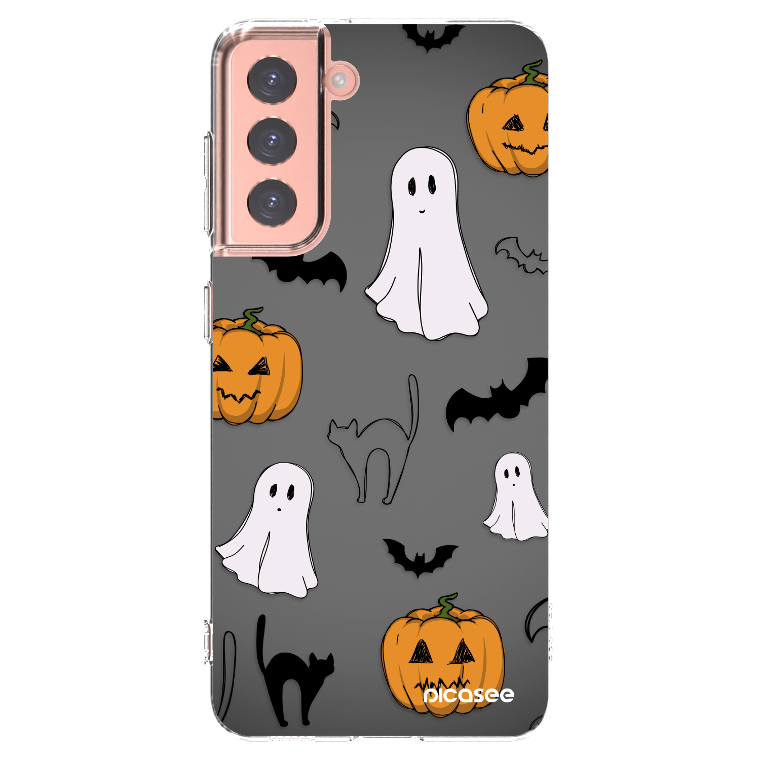 Picasee silikonski prozorni ovitek za Samsung Galaxy S21 5G G991B - Spooky crew